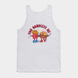 funny burger and french freis cartoon Tank Top